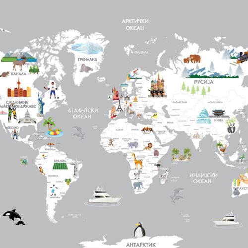 Foto tapete Mapa sveta 58